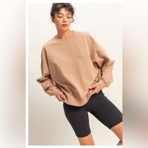 PINK by Victoria's Secret Gently Loved Crewneck | Tan Size Large